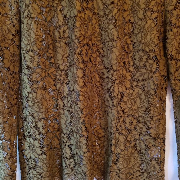 J.Crew Olive Green Round Neck Lace Shirt Top Slip Spaghetti Tank 8T 8 M Medium - Picture 5 of 12